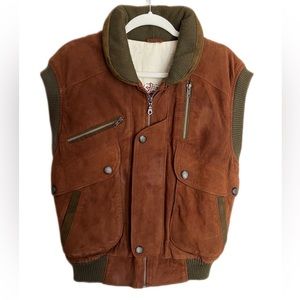 brown leather vest made in Patagonia Argentina